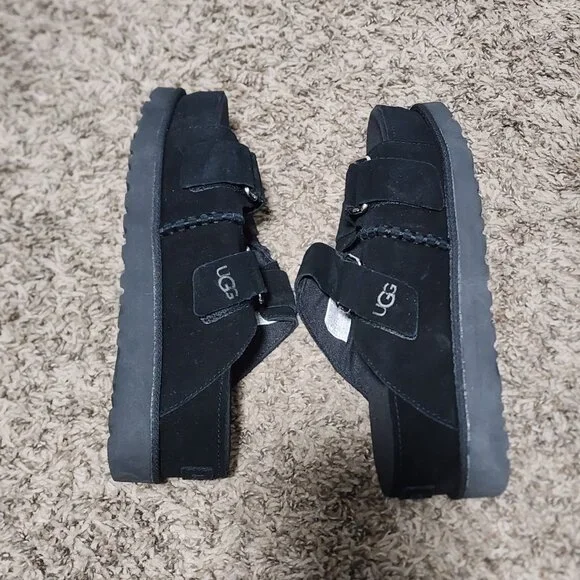 Ugg Black Platform Slide Sandals Women's 8 Summer Style - Picture 4 of 9